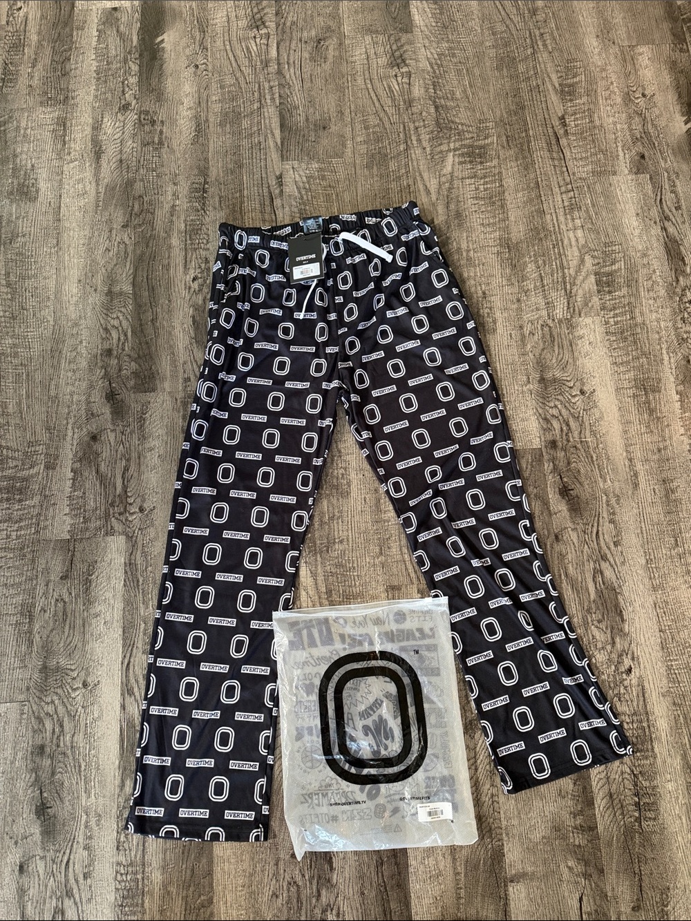 Men's Black Overtime Pajama Pants with Drawstring Waist